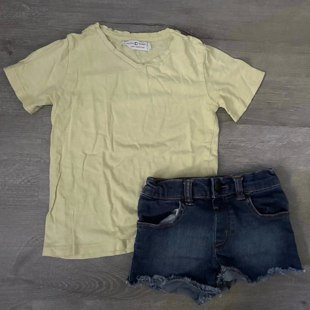 Lot Of 6 Toddler Girls Summer Clothes Size 4T Pajamas Shorts T Shirt Tank Skirt - Picture 4 of 5